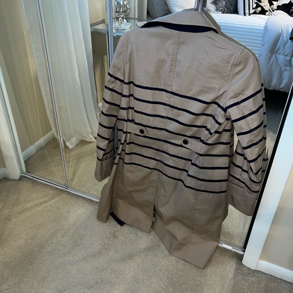 Like New J. Crew Striped Trench Coat - Perfect for Fall! - Picture 2 of 8